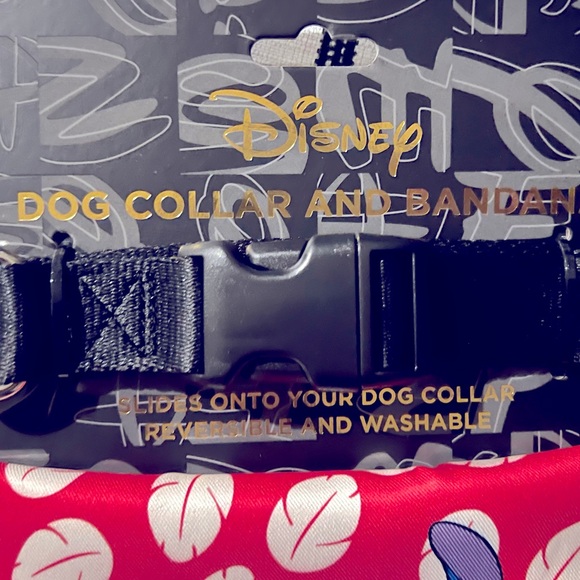 Disney Dog Collar w/Bandanas Stitch & Mickey Set Large - Picture 6 of 6